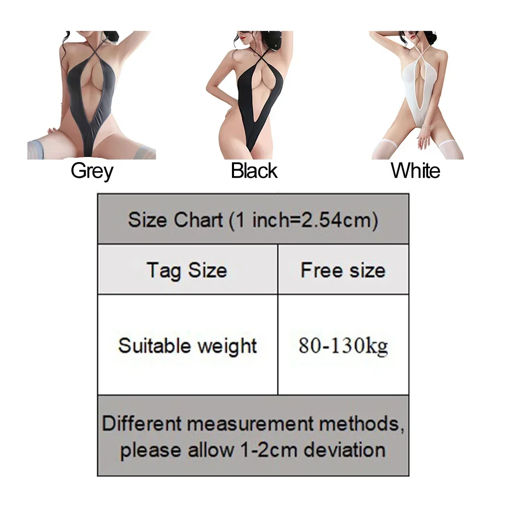 Womens Erotic Lingerie Hollow Lace-up Bodysuit Sexy Lingerie Set  See-Through Crotchless Temptation Playsuit Bikini