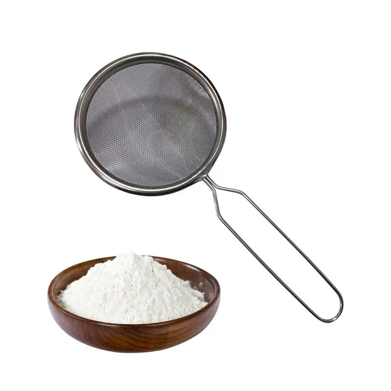 Mesh Strainers For Kitchen 4.7 Inch Kitchen Strainer Stainless Steel Flour Filter With Handle For Baking Powdered Sugar Rice Tea