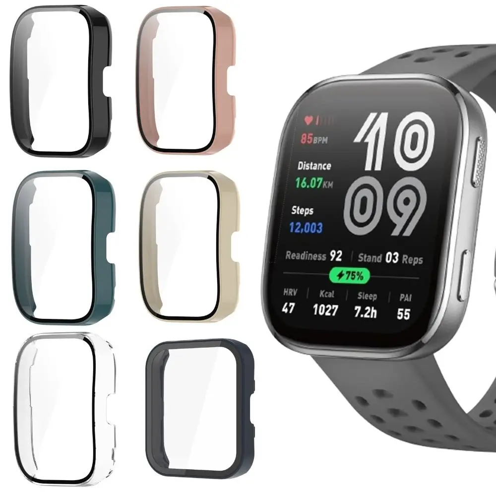 

Защитная пленка для экрана с полным покрытием, закаленное стекло, устойчивый к царапинам жесткий чехол для ПК с защитной рамкой для Amazfit Bip 6.