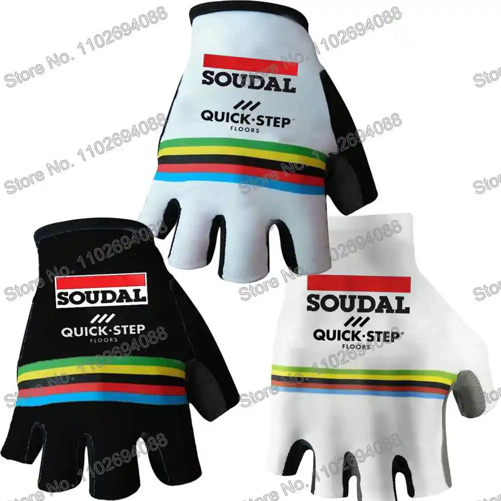 Soudal Quick Step 2023 World Champion Cycling Gloves Men Half Finger Gel Road Bike Jersey Glove Fingerless MTB Bicycle Summer