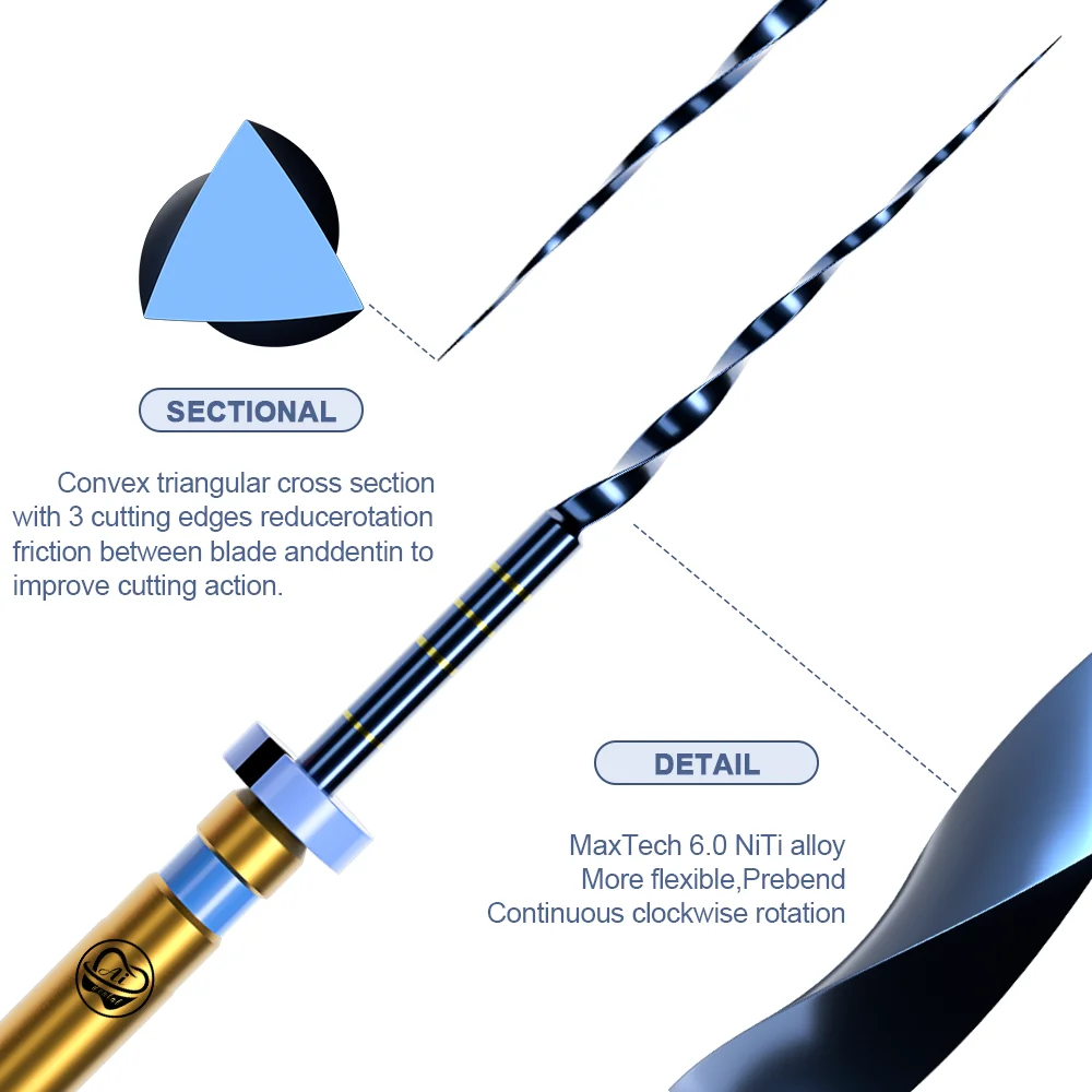 AI-UB loving File Dental Rotary Root Canal Files 25mm USA Original Model Niti Heat Activated for Endo Motor 6pcs/pack 10sets/box