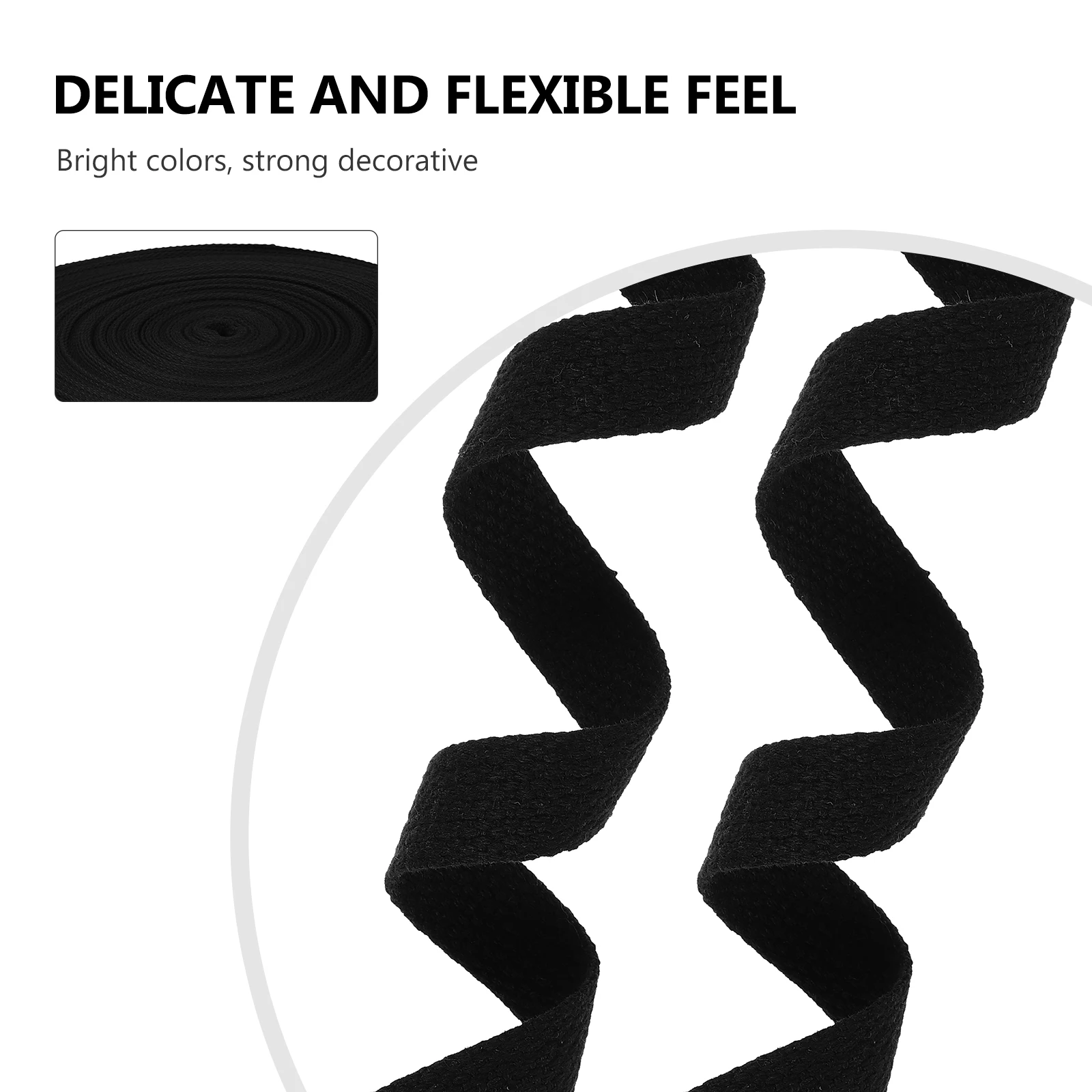 

Cotton Webbing 2cm Black Duct Tape Lightweight Canvas Bag Strap Sewing Supplies Gift Packaging Clothes Accessories