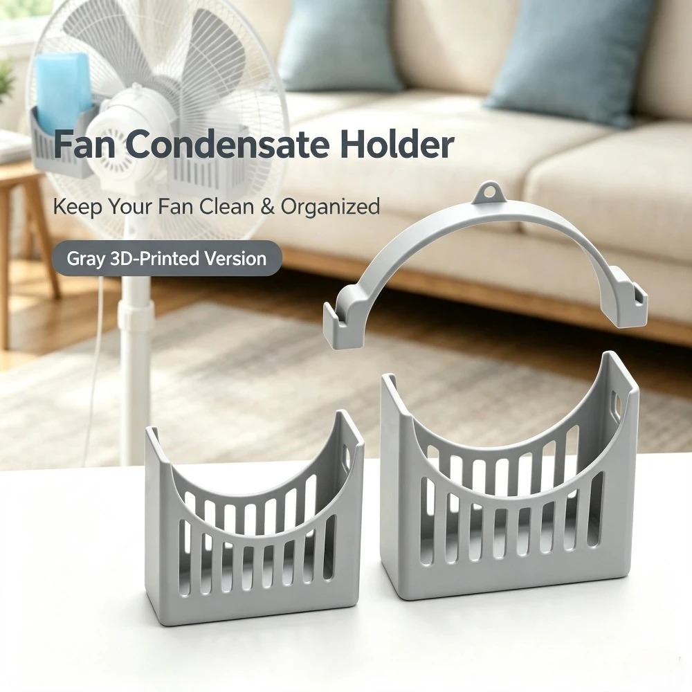 3D Printed Standing Fan Condensate Pack Holder,Plastic Detachable Cooling Ice‑bag Storage Bracket,Home Floor Fan Organization
