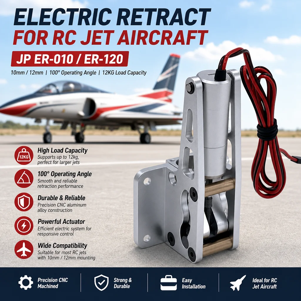 JP ER-010 ER-120 10mm 12mm 100 Degree Electric Retract 12kg Inside Outside for RC