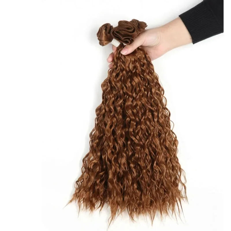 Lydia Synthetic Dancing Curly Weaving 3Packs/Lot 18"-22" Graysilver With Weft Wavy Bundles Jerry Curl Hair Extensions Bohemain view 5