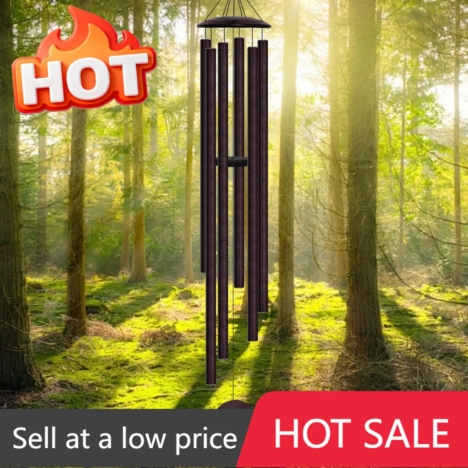 

Hot Sale66" Extra Large Wind Chimes For Outside Deep Tone, 6 Thick And Bold Aluminum Tubes Tuned Relaxing Melody Wind Chime, Big