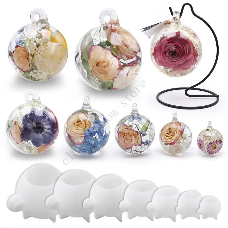 

A0NF Elastic Resin Sphere Pendant Silicone Mold Easy Demolding for Handmade Crafts