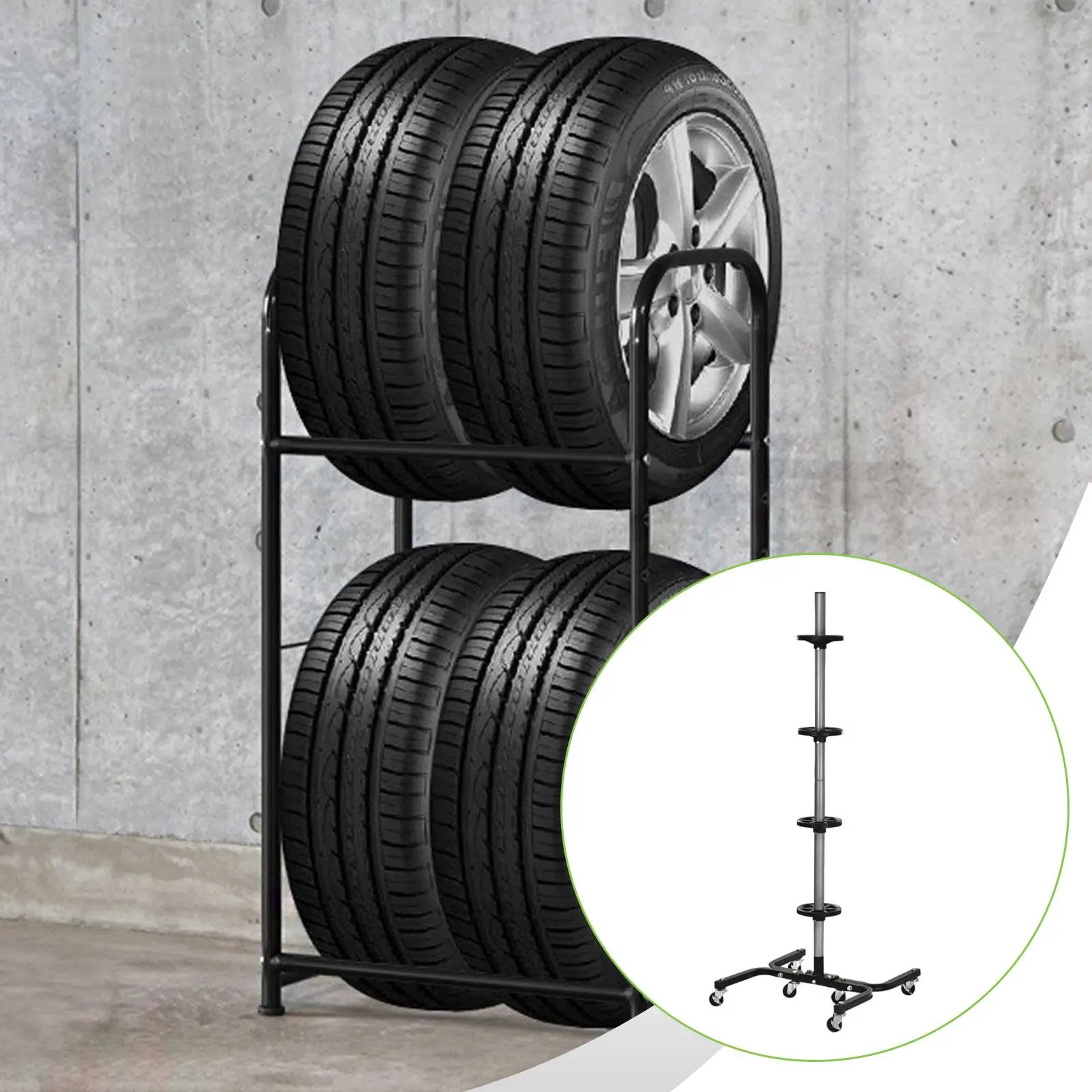 

Tire Rack Accessories Carrier with 4 Wheels High Performance Tire Holder