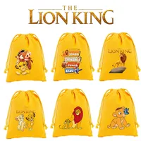 Mufasa Lion King Drawstring Bag Disney Anime Print Candy Bags Cute Cartoon Festival Party Gift Bag Large Capacity Storage Bags