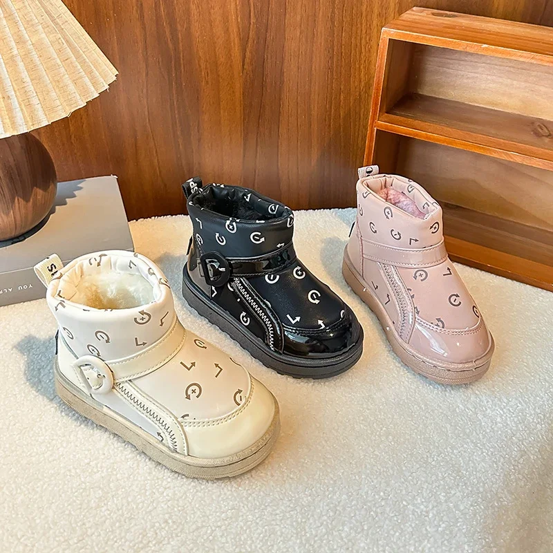 

Ботильоны для мальчиков и девочек, непромокаемые детские зимние ботинки с мягкой подошвой, универсальные зимние ботинки с круглым носком, новинка 202, детские полусапожки, нескользящие