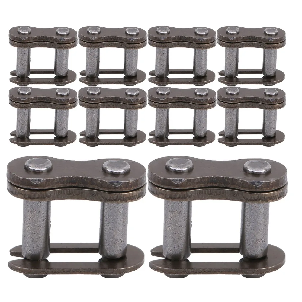 10Pcs Iron 25H Chain Master Link Split Easy Installation Chain Connecting Link Roller Chain Connecting Links Replacement Repair