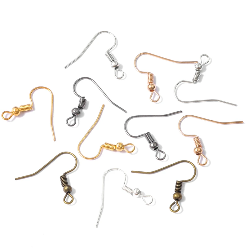 

20x22mm Alloy Clasps Iron Fish Ear Hook For DIY Jewelry Making Ear Wires With Bead Hooks Ewelry Finding Accessories 100/200pcs