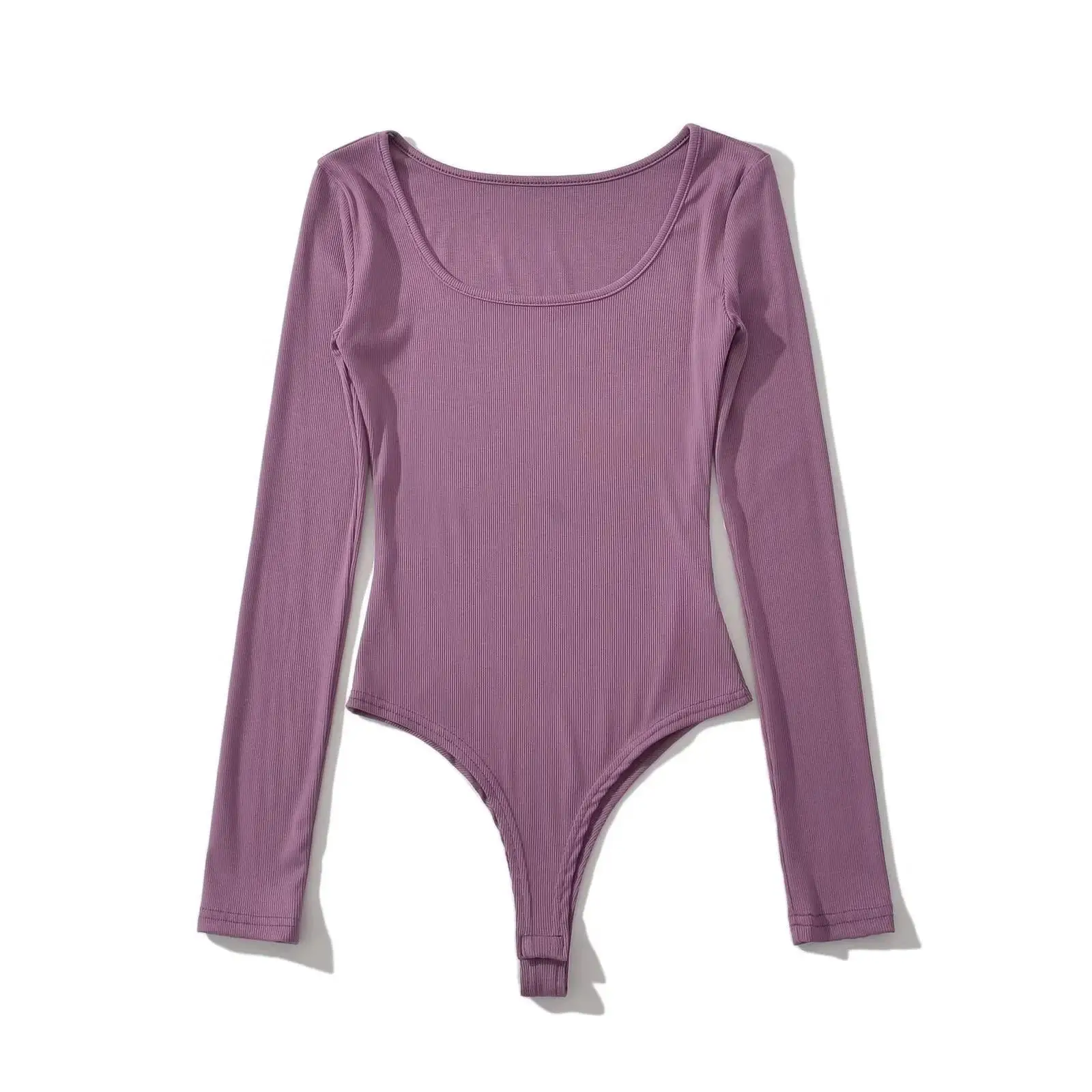 Maglieria a maniche lunghe da donna tute Slim estensibili 4 colori tute Basic nere viola