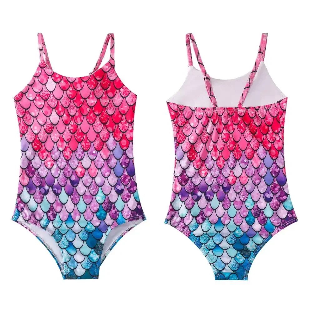 

Summer Mermaid Beach Swimsuit 3D Printing Fish Scale Patterns Swimwear Adjustable Sling Bathing Suits