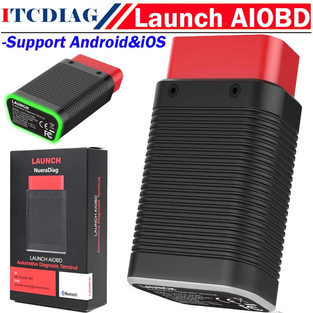 

LAUNCH AIOBD NueraDiag Full System Diagnostic Scanner Bluetooth AI OBD Connector Live Data Read Clear Code AutoOBD Android IOS