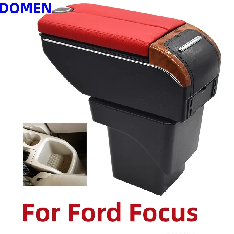 

For Ford Focus 2 Mk2 Armrests box 2005-2011 Double doors open 7USB Centre Console Storage Box Arm Rest