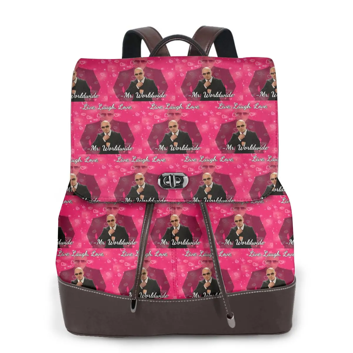 Mr Worldwide Live Laugh Love Bookbag School Student Bags Hiking Travel Daypack for Women Fashion Derma Backpack