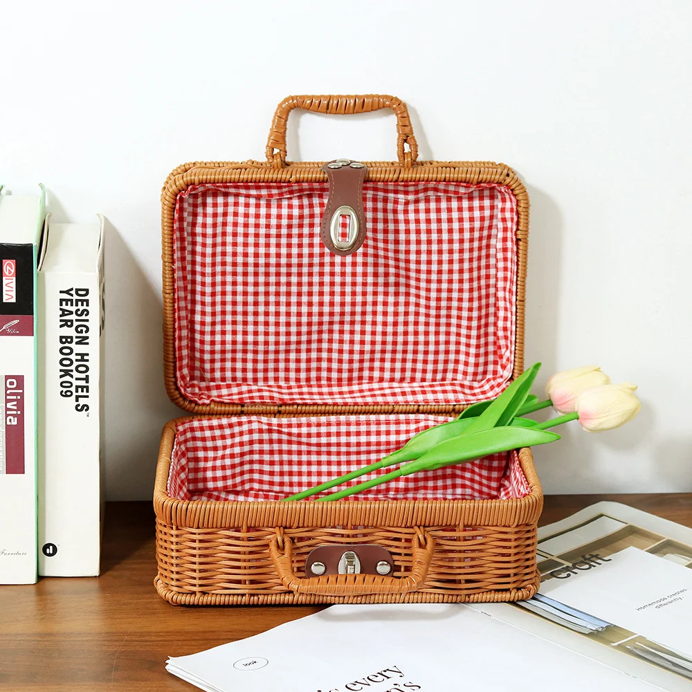 

New Woven Box With Built-in Iron Frame, Sturdy And Non-deformable, Gift Packaging, Handmade Rattan Woven Box