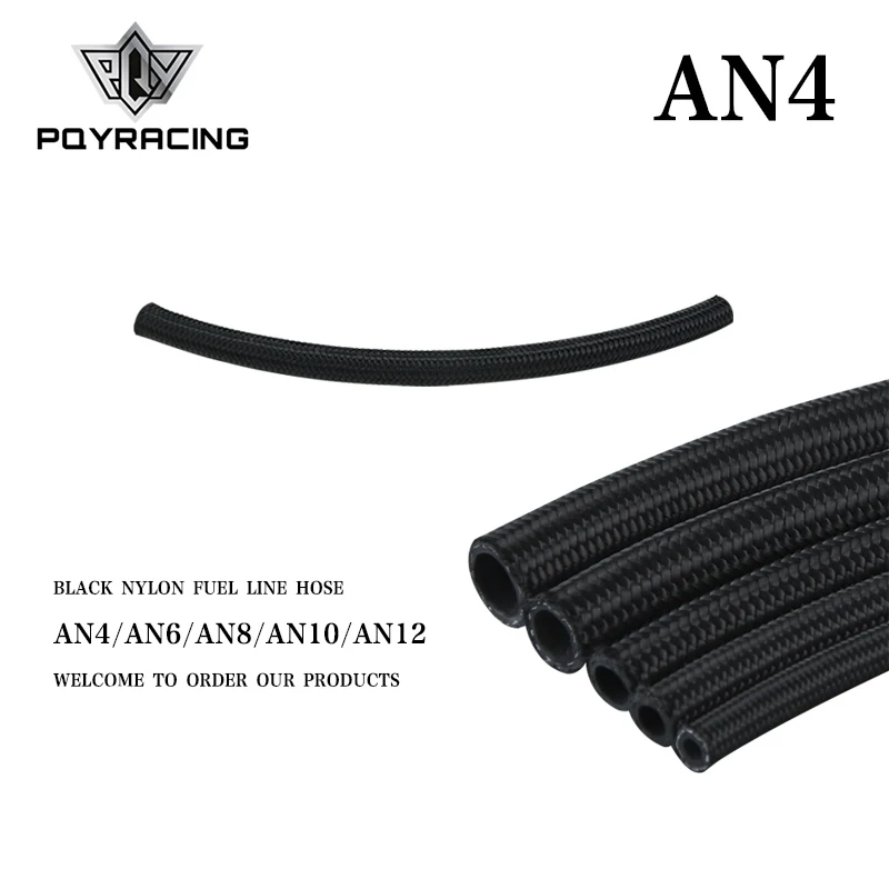 PQY - 4 6 8 10AN AN4 AN6 AN8 AN10 Pro's Lite Black Racing Hose Fuel Oil Line 350 PSI 0.3M PQY7311-1