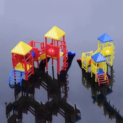 Miniature Slide/Fitness Equipment Model Kid Toys City Park Amusement Equipment Children's Playground Slide Pretend Diorama Kits