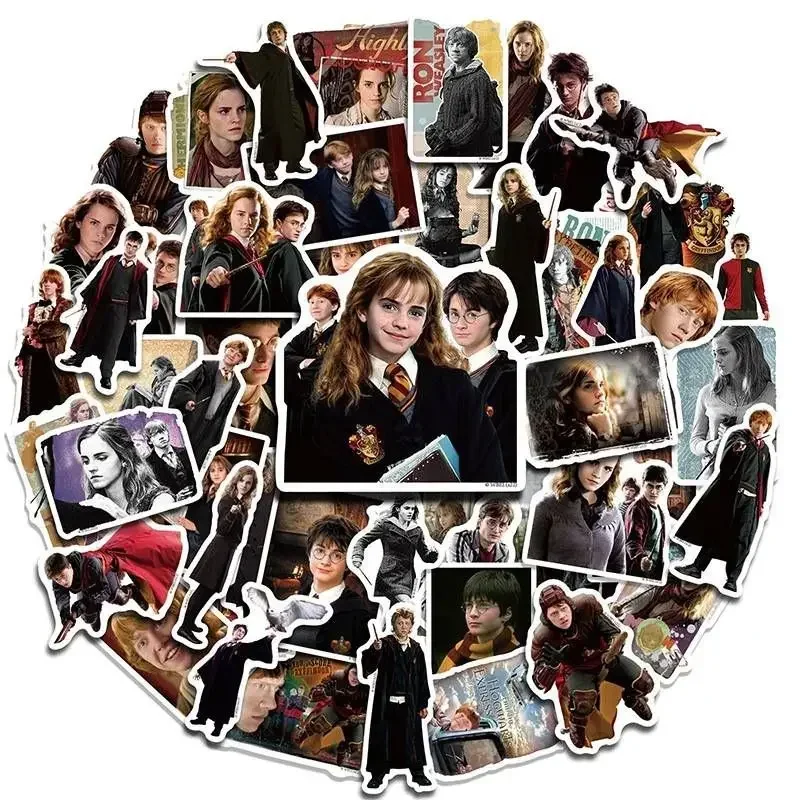 50PCS Classic Movie Harried Sticker Funny Anime impermeabile per telefono Laptop Scrapbook Scooter Potters giocattoli per regalo per bambini