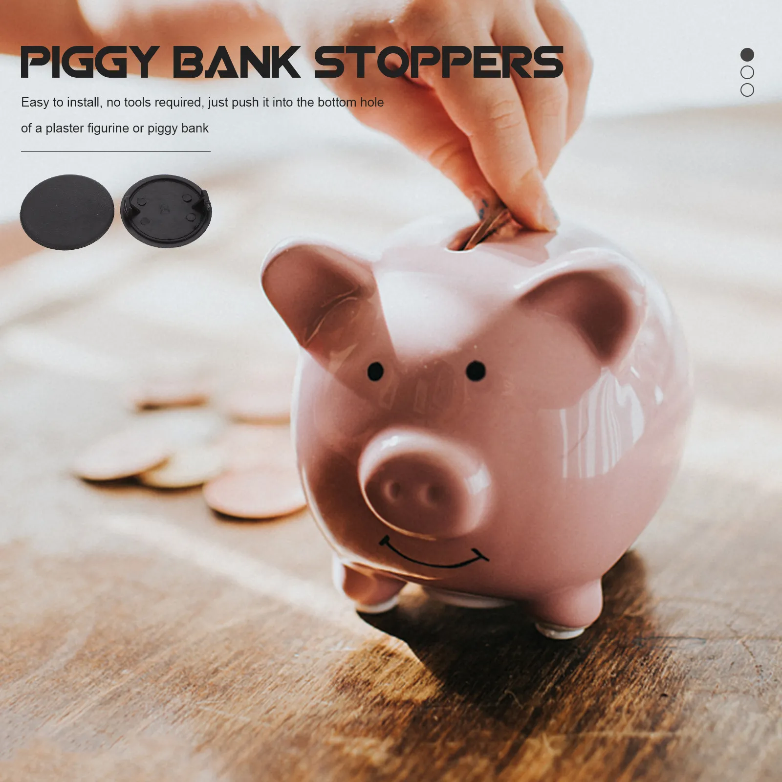 20Pcs Plastic Piggy Bank Bottom Covers Round Hole Plugs Lightweight Saving Box Stoppers Reusable Plastic Plug for Money Saving