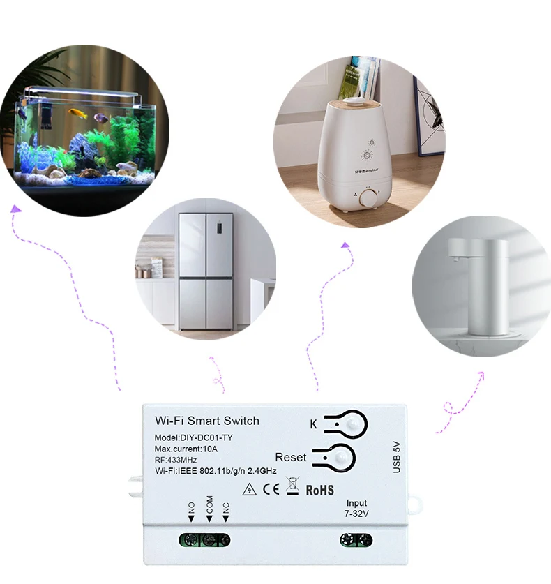 tuya smart switch 12v 24v relay module Roll-up garage door automatic door inching  module work with alexa google  assistant