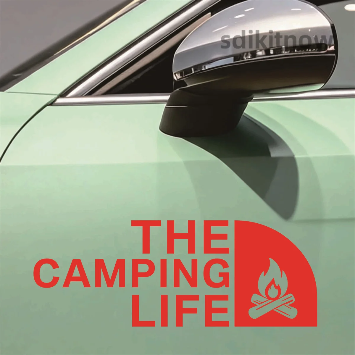 The Camping Life Campfire Pattern Car Sticker Waterproof Vinyl Window Decal Auto Truck SUV Exterior Outdoor Camper Accessory
