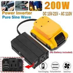 200W tragbarer Wechsel richter, kompatibel mit Dewalt 20V Li Batterie, DC 20V zuverlässige drahtlose Strom versorgung und schnelles Laden