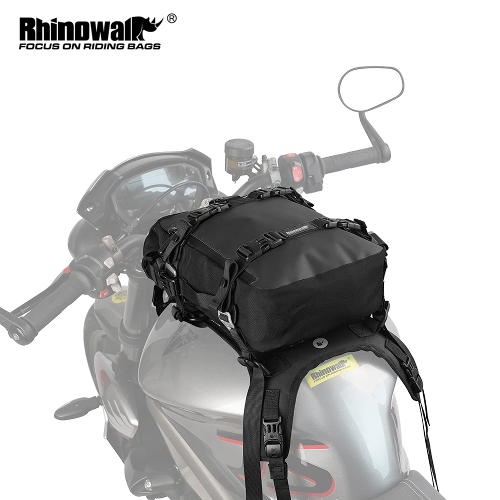 Zestaw motocyklowych toreb na zbiornik Rhinowalk z podstawą Uniwersalny wewnętrzny wodoodporny plecak do jazdy na świeżym powietrzu o pojemności 10 litrów Podróżne torby na ramię Siodło