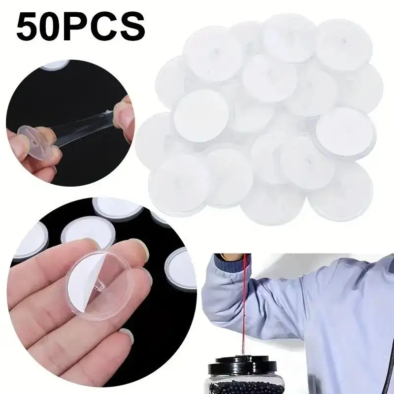 

50Piece Mini Transparent Ceiling Hooks Easy To Install, Self-Adhesive And Traceless For DIY Decorations