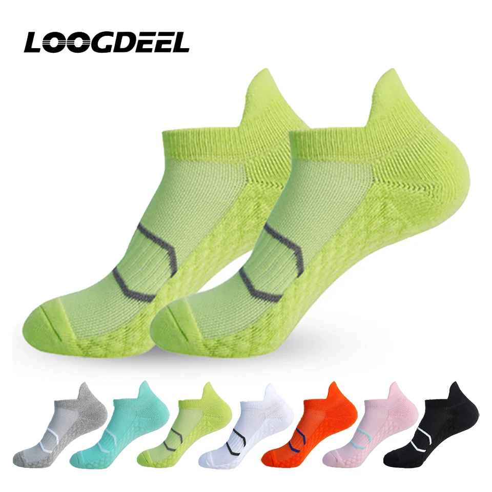 

Спортивные носки Loogdeel, впитывающие пот и износостойкие, массажная подошва, мужские компрессионные короткие носки для бега и фитнеса на открытом воздухе