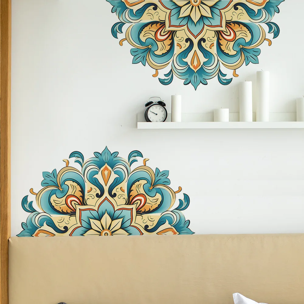 Creative Middle Eastern Retro Pattern Mandala Detachable PVC Wall Stickers Decorative Beautification Room Living Room Stickers view 5