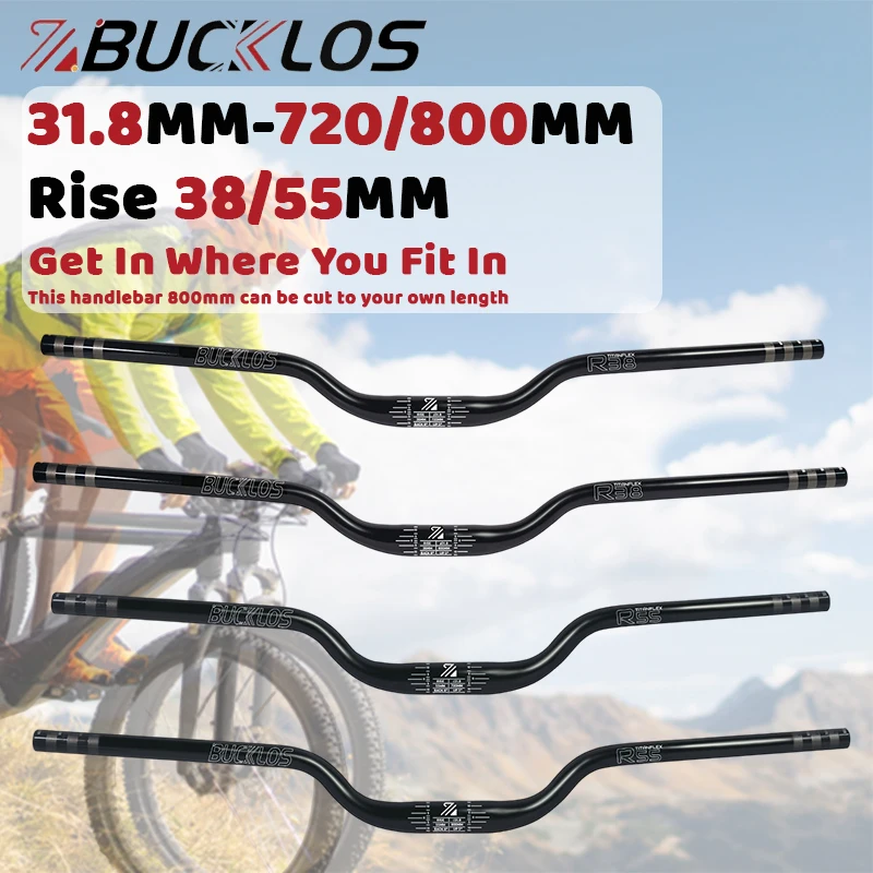 

BUCKLOS MTB велосипедный подъемник, подставка для руля 38 мм/55 мм, 720 мм, 800 мм 7075, руль из алюминиевого сплава, руль для горного велосипеда, детали велосипеда