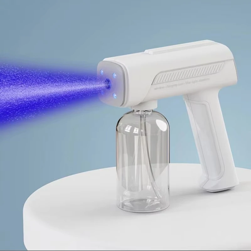 Pulverizador de luz nano azul para barbeiro, sem fio, usb, elétrico, pós-barba, spray de vapor, pistola de desinfecção para ferramentas atomizador de jardim