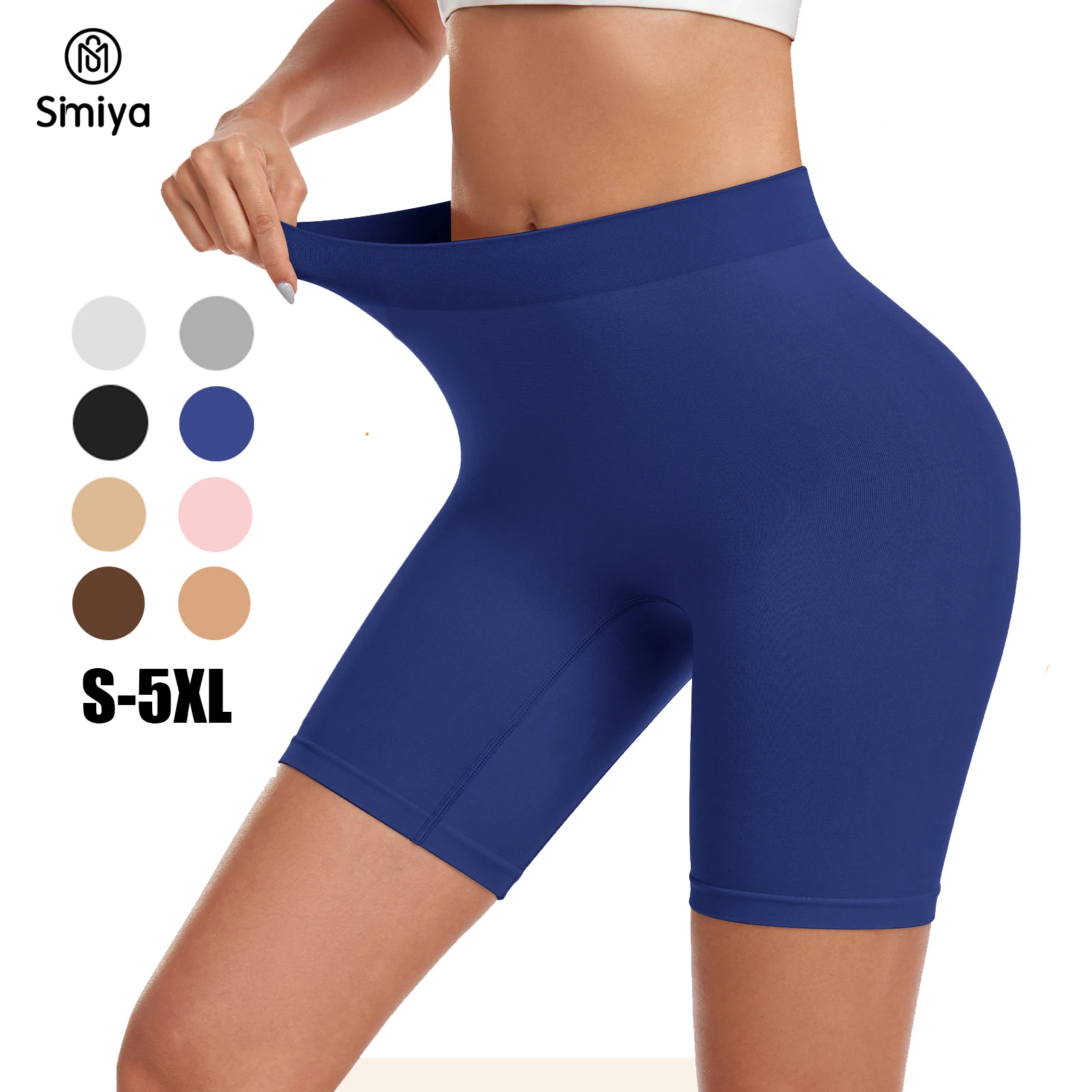 SIMIYA Slip Shorts for Women Under Dress Safety Pants Comfortable Seamless Panties Smooth Boxer Briefs Yoga Bike Cycling Shorts