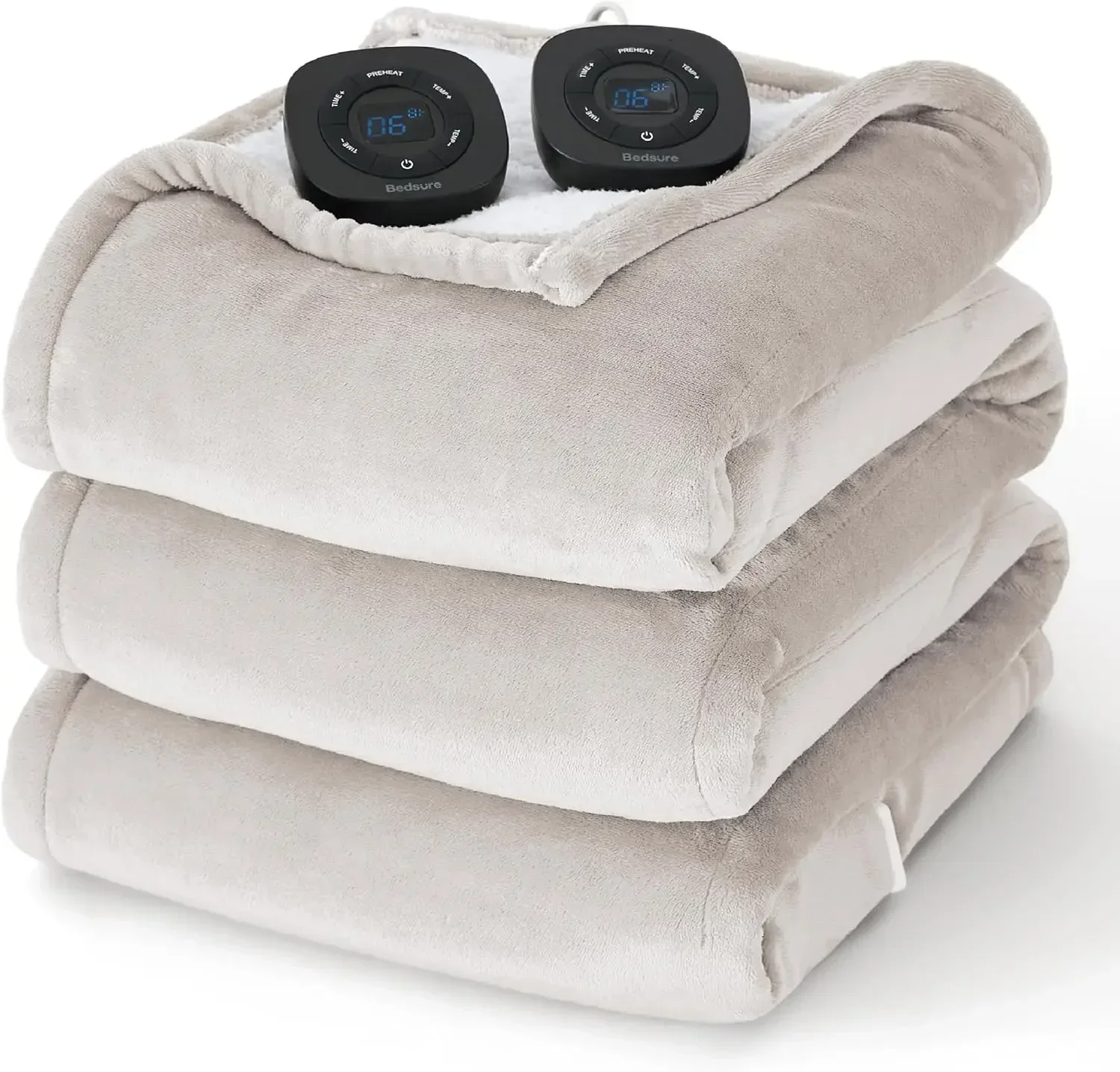 

[Hot Sale, Limited Stock!]Electric Blanket King Size - Dual Control Heated Blanket Queen, Fast Heating with 10 Time Settings & 1