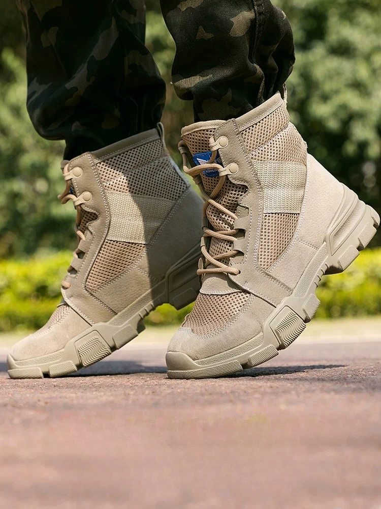 Korean-style High-top Shoes Men Breathable Soft-sole Casual Shoes Trendy Outdoor Daily Commuting Anti-slip Ankle Work Boots