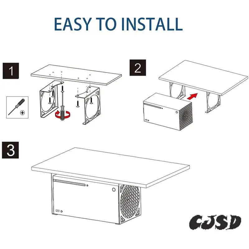 

CJSD-Under Desk Holder For Series X,Stealth Mount Bracket For XSX, Gaming All Metal Console Holder
