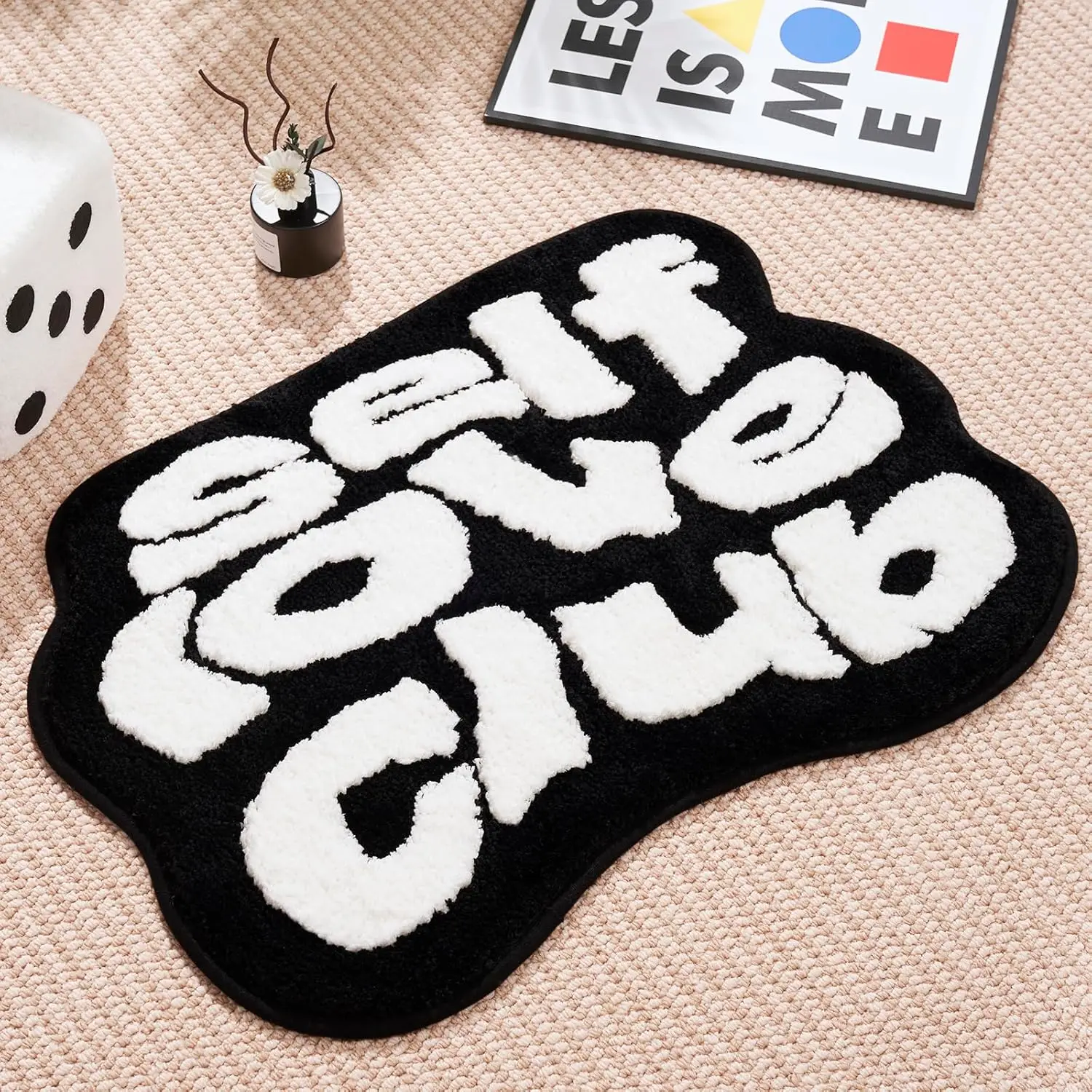 VIKAMA-förmiger Teppich aus Kaschmirimitat, niedliches Badezimmer, rutschfeste Matte, für Mädchen, College-Stil, Raumdekoration, weiche Schlafzimmer-Bodenmatte