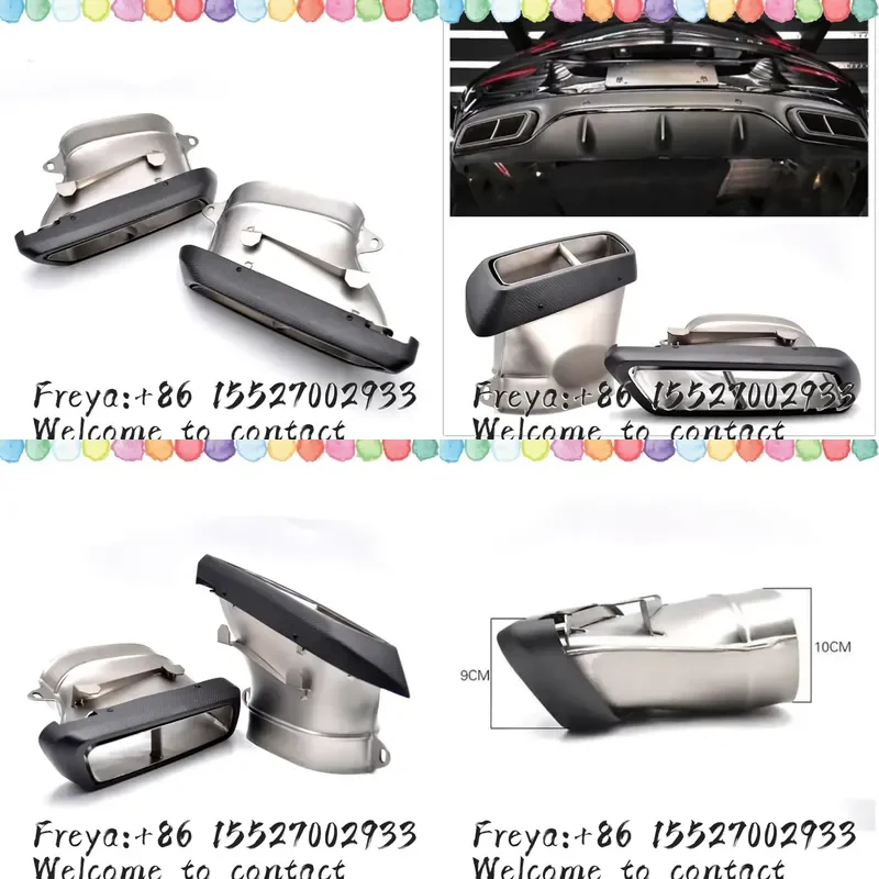 Carbon Fiber Stainless Steel Tail Rear Exhaust Pipe Muffler Tips For W222 C217 R231 W205 W218 W212 C200 C300