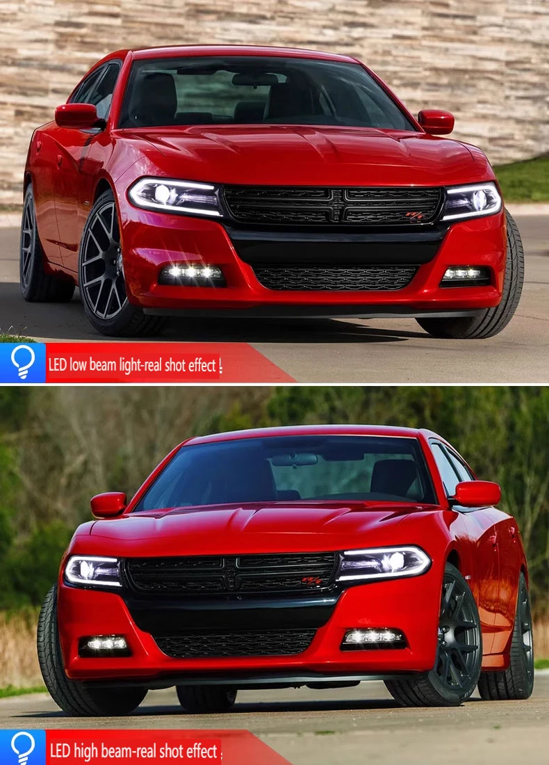 

Автомобильные фонари RGB для Dodge Charger, светодиодные фары 2008-2020, зарядное устройство, фара RGB DRL, линза проектора, автоаксессуары Plug and play