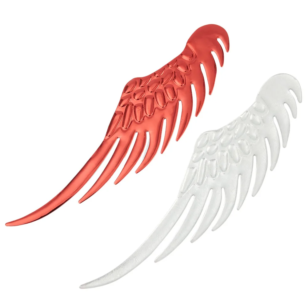 1pair Car Stickers 3D PVC Decal Car Motorcycle Creative DIY Wing Scratch Sticker  Red/gold/silver Practical  Auto Accessories