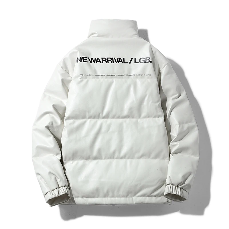 Men's Winter Thickened White Duck down Puffer Jacket Loose Fit Windproof Waterproof Bread Style Outerwear Youth Fashionable Warm