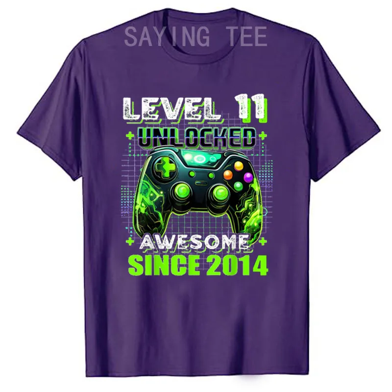 

Level 11 Unclocked Awesome Since 2014 Video Game T-Shirt Gift 11th Birthday Gamer 11 Year Old Funny Bday Boy Eleven Son Tee Tops