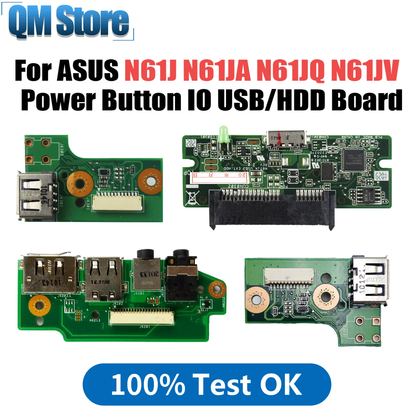 

For Asus N61J N61JA N61JQ N61JV N61V N61VG N61VN Power Switch Button IO USB/HDD Board Fast Ship