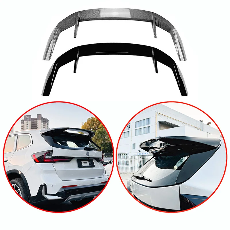 

For BMW X1 IX1 U11 2023+High Quality ABS Car Roof Wing Rear Wing Spoiler Glossy Black Carbon Fiber Look Body Kit