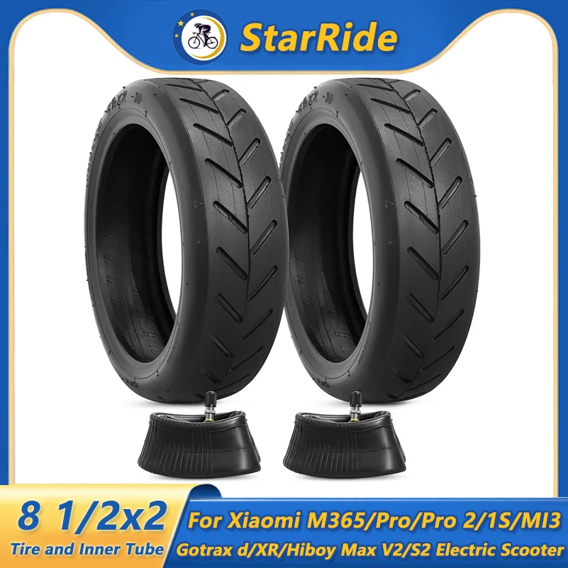 8 1/2x2 Reifen und Schlauch mit geradem Ventil 50/75-6,1 Reifen für Xiaomi M365 1S MI3 Lite Pro2 Elektroroller-Reifenteile