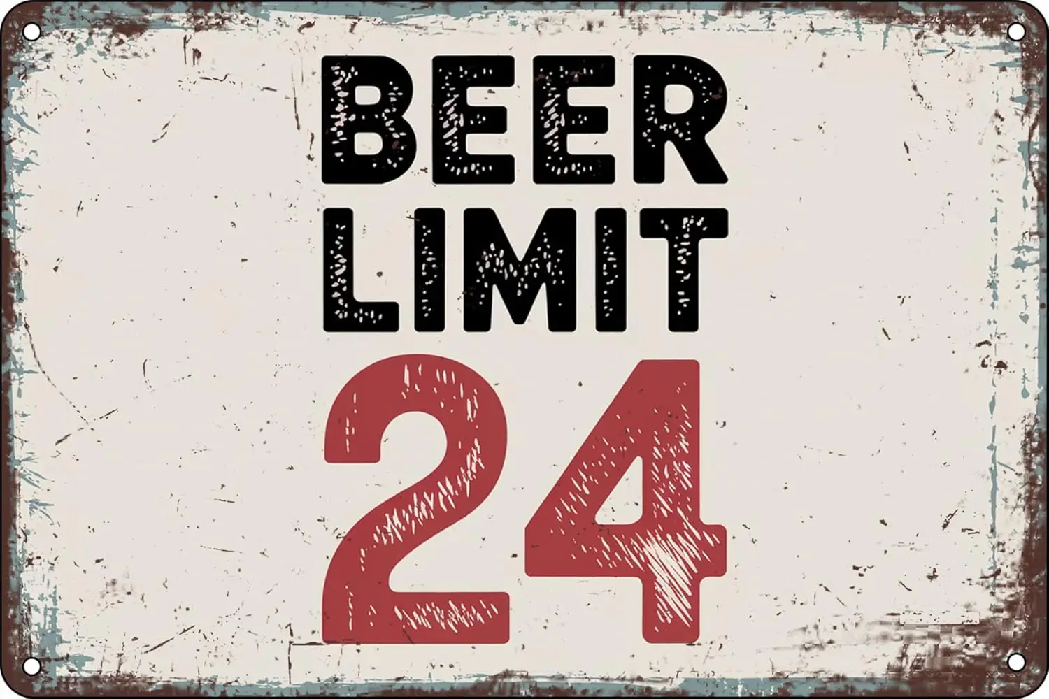 BEER LIMIT 24 Tin Plaque – Quirky Vintage Wall Art for Garage Bar Man Cave Patio Home Garden and Gift Ideas Retro Design 8x sign