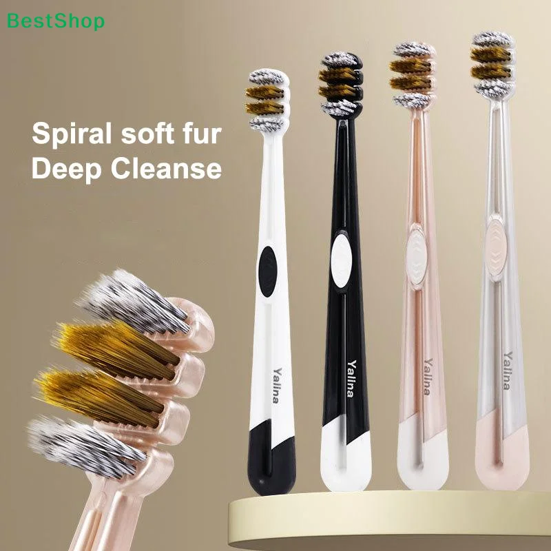 ✂2Pcs 3 Head Breathing Wide Toothbrush Mouth Clean Whitening Toothbrush Ultra-Fine Soft Hard Bristle Deep Cleaning For Adults